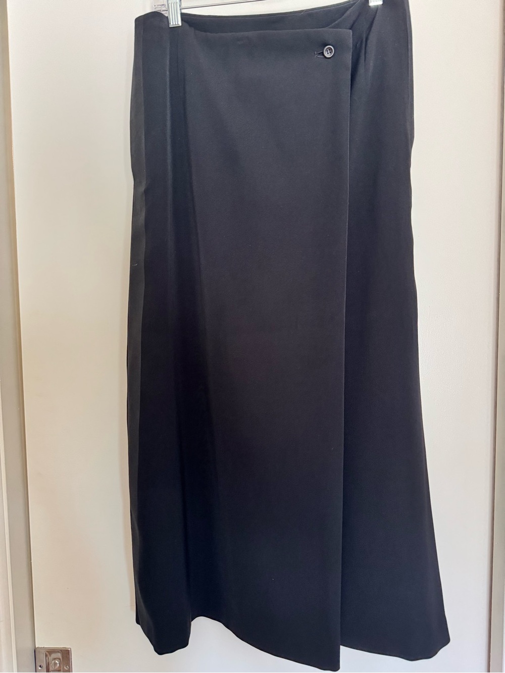 Issey Miyake Black Wrap-Style Maxi Skirt-VINTAGE